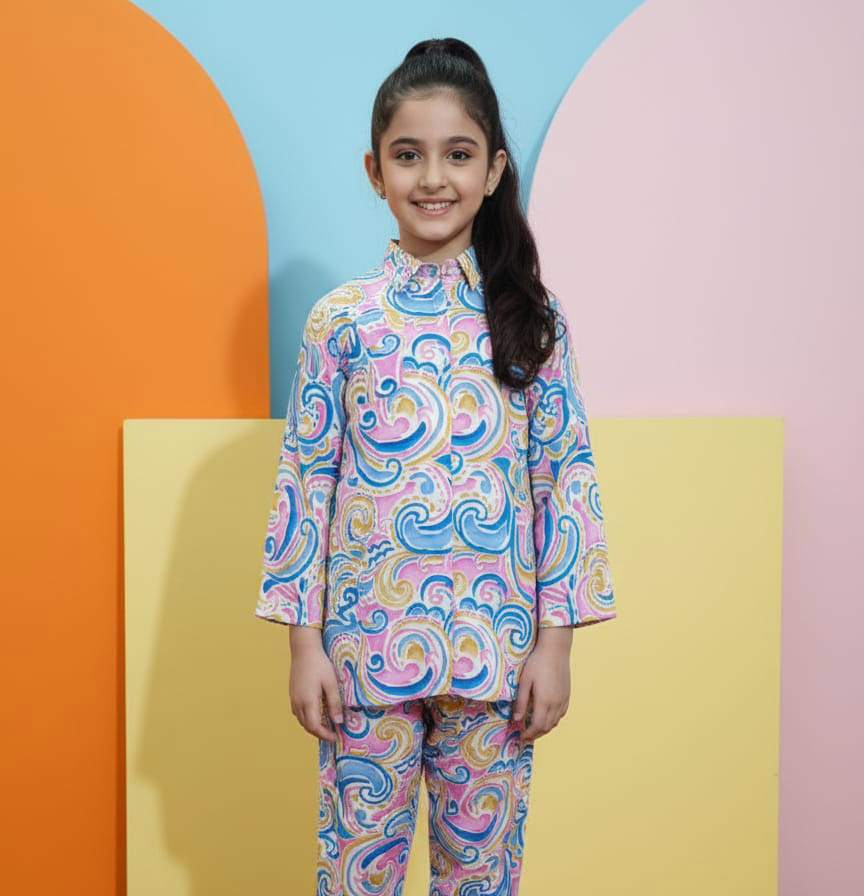 Vibrant Swirl Pajama Suit