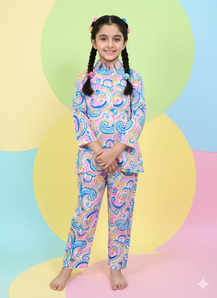 Vibrant Swirl Pajama Suit - Image 7