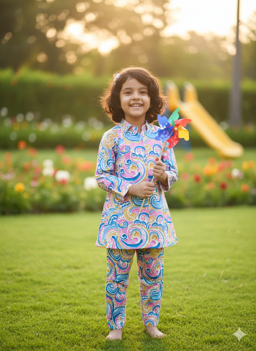 Vibrant Swirl Pajama Suit - Image 6