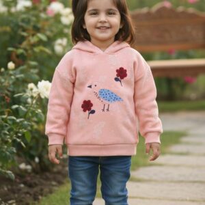 Cozy Pink Fleece Hoodie – Girls